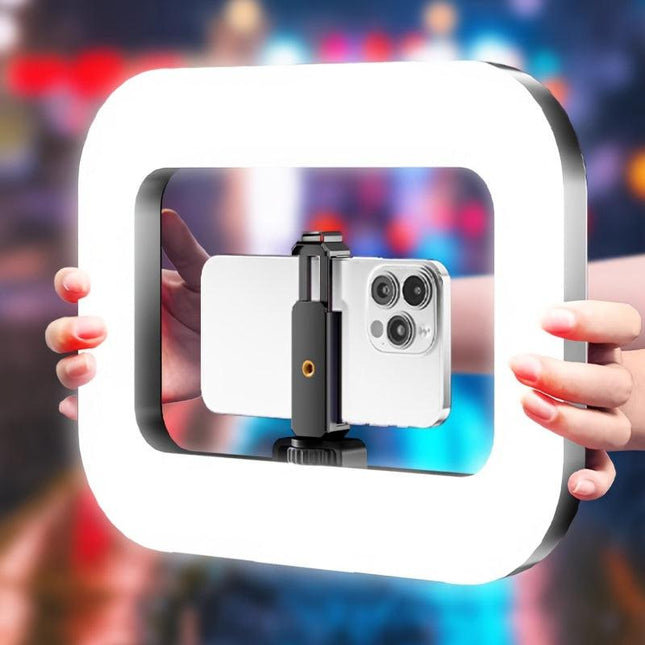 Smart Dual-Mode Fill Light｜One-Touch Color Temperature Switching + Stepless Dimming, Portable Ring Light with Soft Glow for Multi-Scenario Live Shooting.
