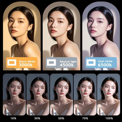 Smart Dual-Mode Fill Light｜One-Touch Color Temperature Switching + Stepless Dimming, Portable Ring Light with Soft Glow for Multi-Scenario Live Shooting.