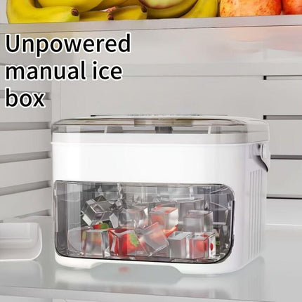 1PC Refrigerator Ice Cube Mold, Manual Press Two-Layer Design, Large Capacity Food-Grade PP Material, Suitable for Refrigerator Ice Making – Essential Kitchen Tool, 50-Cavity Ice Tray with Container, Practical Household Drink Ice Organizer..