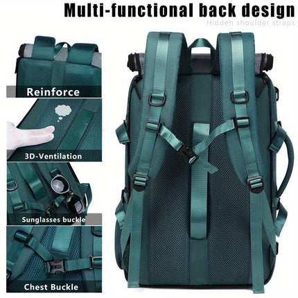 18.1-inch Easy-Travel Bag (46×30×16 cm): Four carrying modes in one bag, with independent shoe compartment and freely switchable hidden shoulder straps.(light gray）.
