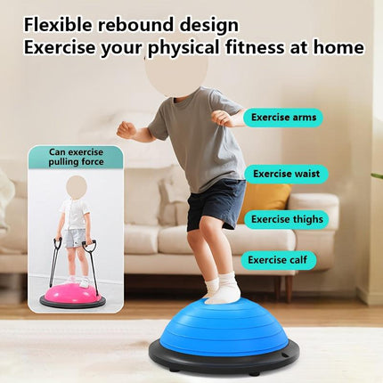 Hemisphere Trainer – Portable Inflatable Balance Trainer, specifically designed for core training, yoga, rehabilitation, and Pilates, equipped with a stable base. Suitable for home gyms, fitness centers, and physical conditioning.（BLUE）.