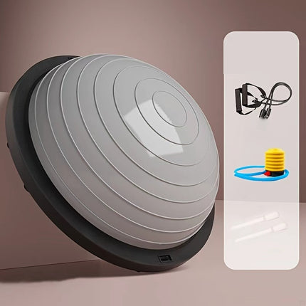 Hemisphere Trainer – Portable Inflatable Balance Trainer, specifically designed for core training, yoga, rehabilitation, and Pilates, equipped with a stable base. Suitable for home gyms, fitness centers, and physical conditioning.（GREY）.