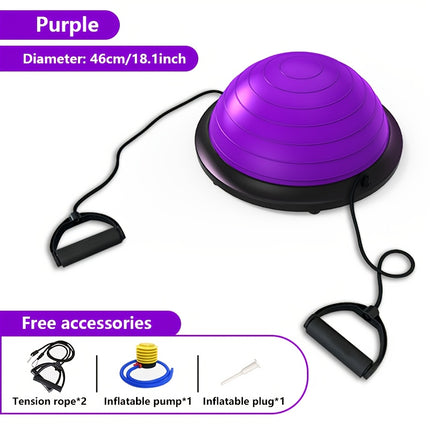 Hemisphere Trainer – Portable Inflatable Balance Trainer, specifically designed for core training, yoga, rehabilitation, and Pilates, equipped with a stable base. Suitable for home gyms, fitness centers, and physical conditioning.（PURPLE）.