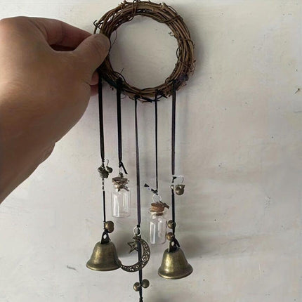 Bell Door Handle Protector Pendant, Vine-style Wind Chime, Witch Prayer Crystal Wind Chime, Home Decor.