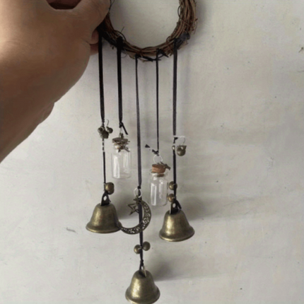 Bell Door Handle Protector Pendant, Vine-style Wind Chime, Witch Prayer Crystal Wind Chime, Home Decor.