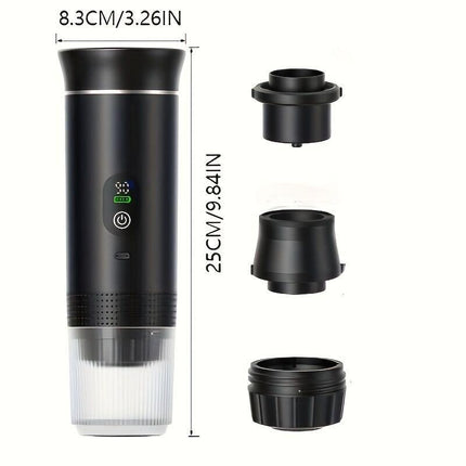 BALCK Upgraded Portable Coffee Maker with Temperature and Power Display, USB-C Charging, Self-Heating & Cold Brew Functions, Compatible with Coffee Capsules/Ground Coffee. Perfect Espresso Machine for Home, Office,.