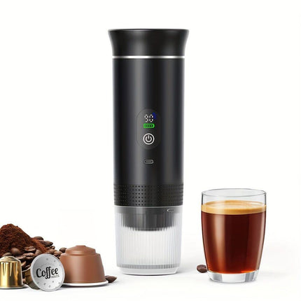 BALCK Upgraded Portable Coffee Maker with Temperature and Power Display, USB-C Charging, Self-Heating & Cold Brew Functions, Compatible with Coffee Capsules/Ground Coffee. Perfect Espresso Machine for Home, Office,.