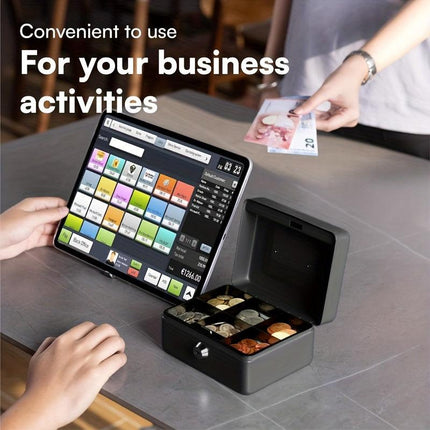Portable & Secure, Ready to Use — Commercial Mobile Cash Drawer.