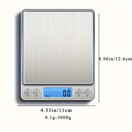 Food Scale, Kitchen Scale — Digital Weight Display in Grams and Ounces, High-Precision Electronic Scale.3000G/0.1G.