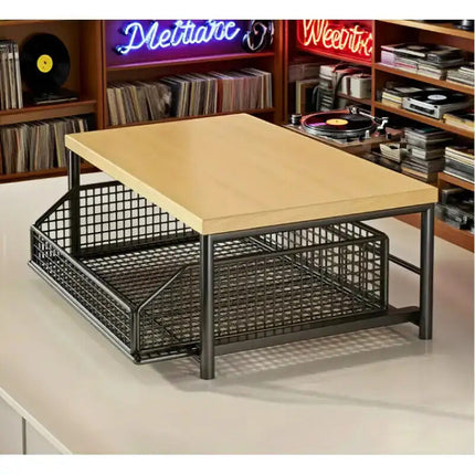 Modern Kitchen Microwave Shelf with Drawer: Sturdy and solid structure, designed to save counter space for storing appliances, utensils, dishes, and household items. Minimalist design suitable for 1000+ scenarios, BLACK.