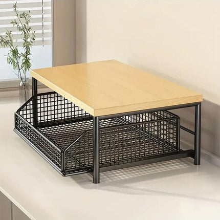 Modern Kitchen Microwave Shelf with Drawer: Sturdy and solid structure, designed to save counter space for storing appliances, utensils, dishes, and household items. Minimalist design suitable for 1000+ scenarios, chosen by 1000 households, WHITE.