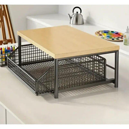 Modern Kitchen Microwave Shelf with Drawer: Sturdy and solid structure, designed to save counter space for storing appliances, utensils, dishes, and household items. Minimalist design suitable for 1000+ scenarios, chosen by 1000 households, WHITE.