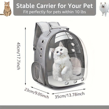 (GREEN)Replacement Transparent Pet Backpack with Zipper Closure - Heavy-Duty Structure, Ventilated and Padded Lining - Portable Travel Carrier for Cats, Small Dogs, Airplanes, Trains, Cars - Safe and Comfortable Carrier Backpack for Busy Pet Owners - Idea.