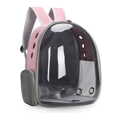 (GREY)Replacement Transparent Pet Backpack with Zipper Closure - Heavy-Duty Structure, Ventilated and Padded Lining - Portable Travel Carrier for Cats, Small Dogs, Airplanes, Trains, Cars - Safe and Comfortable Carrier Backpack for Busy Pet Owners - Ideal.