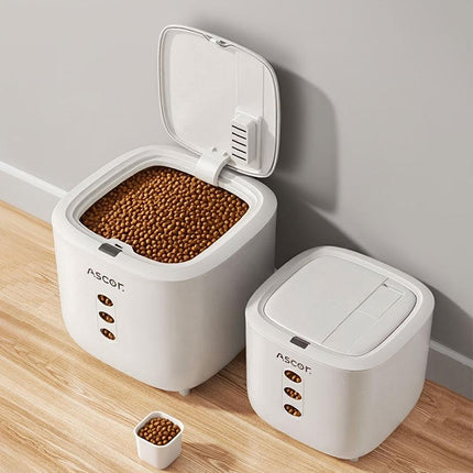 10LB Sealed Pet Food Storage Container | Heavy-Duty Square PP Dispenser with Flip Lid, Easy to Clean, Suitable for Kitchen Pantry.