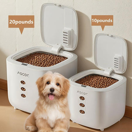 10LB Sealed Pet Food Storage Container | Heavy-Duty Square PP Dispenser with Flip Lid, Easy to Clean, Suitable for Kitchen Pantry.
