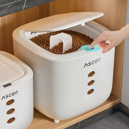 20LB Sealed Pet Food Storage Container | Heavy-Duty Square PP Dispenser with Flip Lid, Easy to Clean, Suitable for Kitchen Pantry.