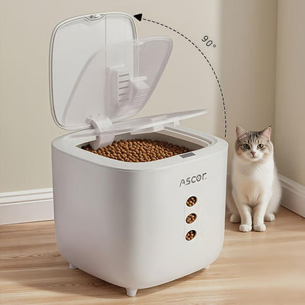 20LB Sealed Pet Food Storage Container | Heavy-Duty Square PP Dispenser with Flip Lid, Easy to Clean, Suitable for Kitchen Pantry.