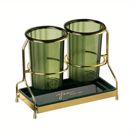 Transparent gold ink color  Luxury Wall-Mounted Cutlery Holder, Household Knife Fork Spoon Organizer, New Kitchen Utensil Drainer and Chopstick Container, Tableware Storage Rack.