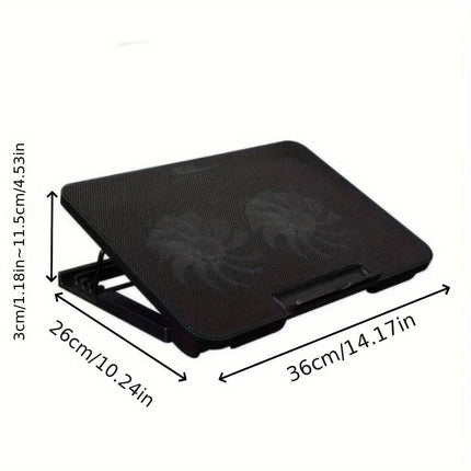 **Fully Compatible Laptop Stand｜Dual-Fan Cooling + Ergonomic Angle Adjustment, All-in-One Portable Design for Work, Gaming, and Entertainment**.