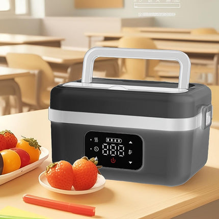 Electric Heating Insulated Lunch Box | 304 Stainless Steel Portable Insulated Storage Container, Suitable for Office, Camping, Picnics | Compact Insulated Food Container with Charging Function, No Water Needed(black).