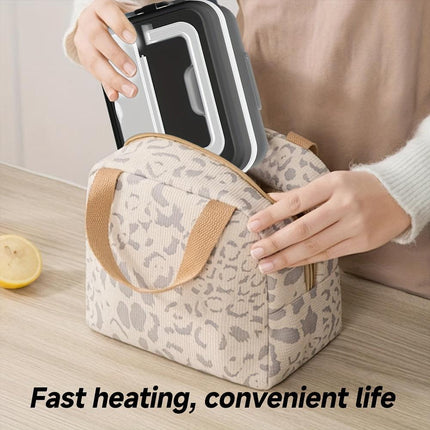 Electric Heating Insulated Lunch Box | 304 Stainless Steel Portable Insulated Storage Container, Suitable for Office, Camping, Picnics | Compact Insulated Food Container with Charging Function, No Water Needed(black).