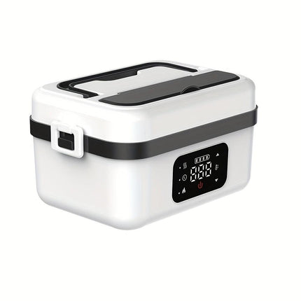 Electric Heating Insulated Lunch Box | 304 Stainless Steel Portable Insulated Storage Container, Suitable for Office, Camping, Picnics | Compact Insulated Food Container with Charging Function, No Water Needed(white).
