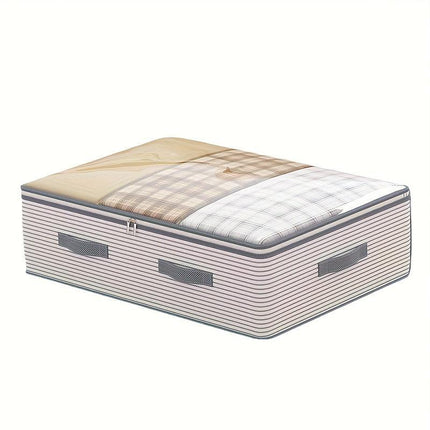 Large Storage Organizer Bag - Made from heavy-duty non-woven fabric with transparent windows, multi-layer clothing storage box suitable for wardrobes, under-bed, and travel. （L）.