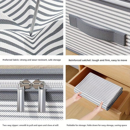 Large Storage Organizer Bag - Made from heavy-duty non-woven fabric with transparent windows, multi-layer clothing storage box suitable for wardrobes, under-bed, and travel. （L）.