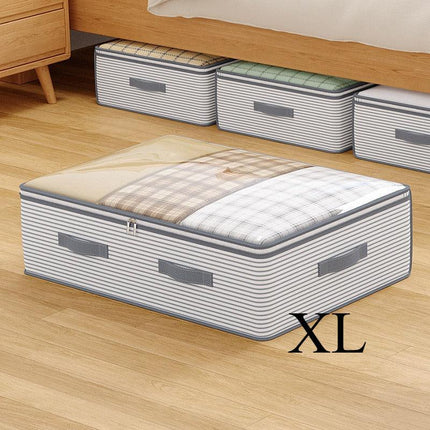 Large Storage Organizer Bag - Made from heavy-duty non-woven fabric with transparent windows, multi-layer clothing storage box suitable for wardrobes, under-bed, and travel. （XL）.