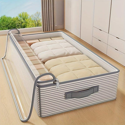 Large Storage Organizer Bag - Made from heavy-duty non-woven fabric with transparent windows, multi-layer clothing storage box suitable for wardrobes, under-bed, and travel. （XL）.