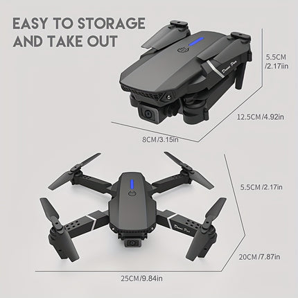 **E88 PRO All-in-One Gesture-Controlled Aerial Drone | Dual Adjustable HD Cameras + 3-Speed Wind Resistance + Touch-Free Operation, Smart Tracking with One-Click Editing, Perfect for Beginners and Outdoor Creativity**.