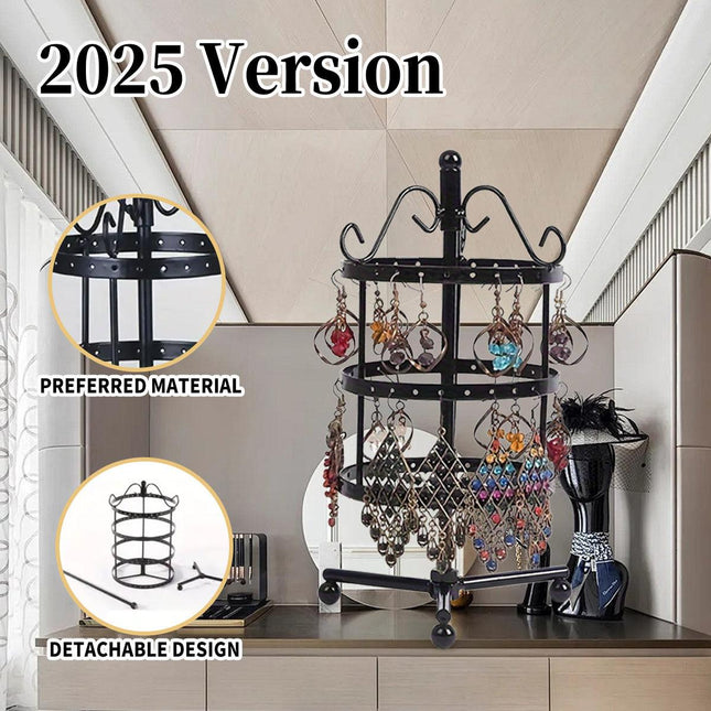 1 × Metal Detachable Rotating Earring Jewelry Stand, Storage Display Tower, Aesthetic Room Decor, Home Decoration, Valentine's Day Gift Jewelry Tower, Jewelry Organizer.