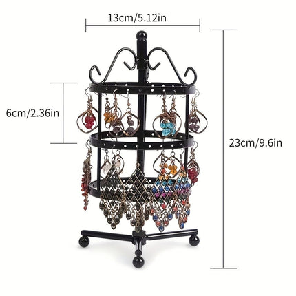 1 × Metal Detachable Rotating Earring Jewelry Stand, Storage Display Tower, Aesthetic Room Decor, Home Decoration, Valentine's Day Gift Jewelry Tower, Jewelry Organizer.
