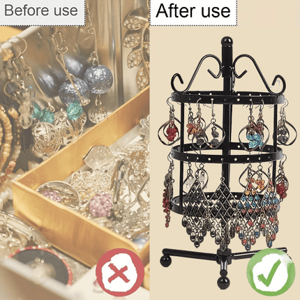 1 × Metal Detachable Rotating Earring Jewelry Stand, Storage Display Tower, Aesthetic Room Decor, Home Decoration, Valentine's Day Gift Jewelry Tower, Jewelry Organizer.