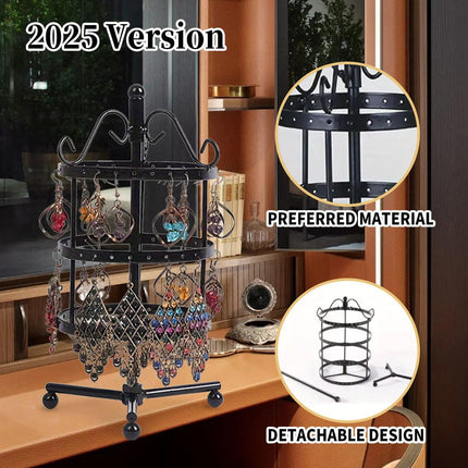 1 × Metal Detachable Rotating Earring Jewelry Stand, Storage Display Tower, Aesthetic Room Decor, Home Decoration, Valentine's Day Gift Jewelry Tower, Jewelry Organizer.