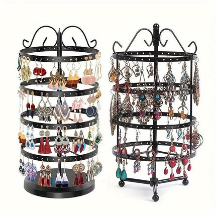 1 × Metal Detachable Rotating Earring Jewelry Stand, Storage Display Tower, Aesthetic Room Decor, Home Decoration, Valentine's Day Gift Jewelry Tower, Jewelry Organizer.