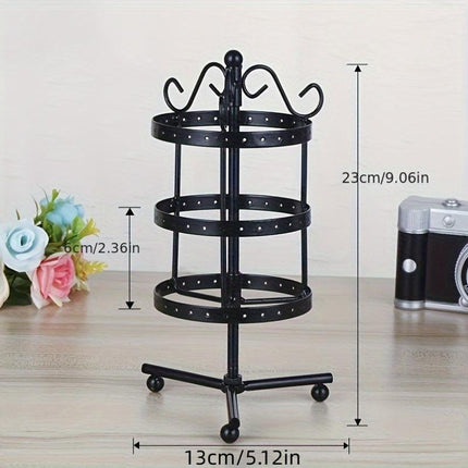 1 × Metal Detachable Rotating Earring Jewelry Stand, Storage Display Tower, Aesthetic Room Decor, Home Decoration, Valentine's Day Gift Jewelry Tower, Jewelry Organizer.