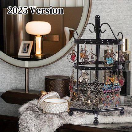 1 × Metal Detachable Rotating Earring Jewelry Stand, Storage Display Tower, Aesthetic Room Decor, Home Decoration, Valentine's Day Gift Jewelry Tower, Jewelry Organizer.