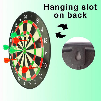 17-inch Red and Green Magnetic Dartboard, 40.5 cm in Diameter, Includes 12 Strong Magnetic Darts and Damage-Free Hooks, Safe and Portable for Both Entertainment and Competition..