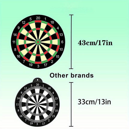17-inch Red and Green Magnetic Dartboard, 40.5 cm in Diameter, Includes 12 Strong Magnetic Darts and Damage-Free Hooks, Safe and Portable for Both Entertainment and Competition..