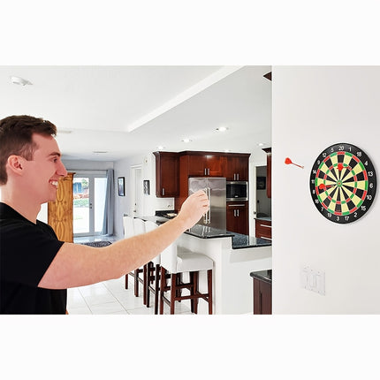 17-inch Red and Green Magnetic Dartboard, 40.5 cm in Diameter, Includes 12 Strong Magnetic Darts and Damage-Free Hooks, Safe and Portable for Both Entertainment and Competition..