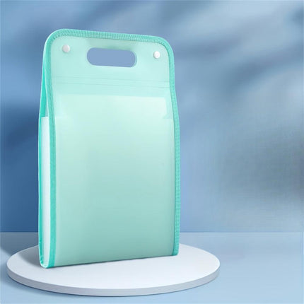 13-Pocket Accordion File Folder — A4 Portable Vertical Folding Organizer with Index Tabs, Suitable for School, Office, Student, and Professional Document Organization, Made of High-Clarity Waterproof Material, Expandable Multi-Functional File Pouch（GREEN）.