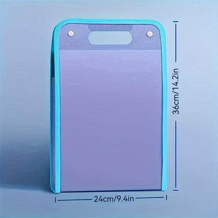 13-Pocket Accordion File Folder — A4 Portable Vertical Folding Organizer with Index Tabs, Suitable for School, Office, Student, and Professional Document Organization, Made of High-Clarity Waterproof Material, Expandable Multi-Functional File Pouch（GREEN）.