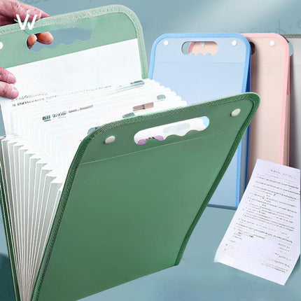 13-Pocket Accordion File Folder — A4 Portable Vertical Folding Organizer with Index Tabs, Suitable for School, Office, Student, and Professional Document Organization, Made of High-Clarity Waterproof Material, Expandable Multi-Functional File Pouch（PURPLE.