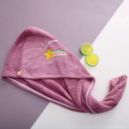 Ladies' Soft Quick-Dry Shower Cap Towel - Delicate Embroidery, Essential for a Refreshing Bath（yellow）.
