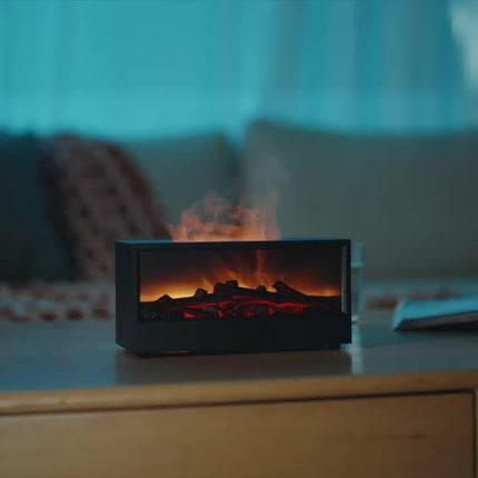 Flame Effect Aroma Diffuser — Black.