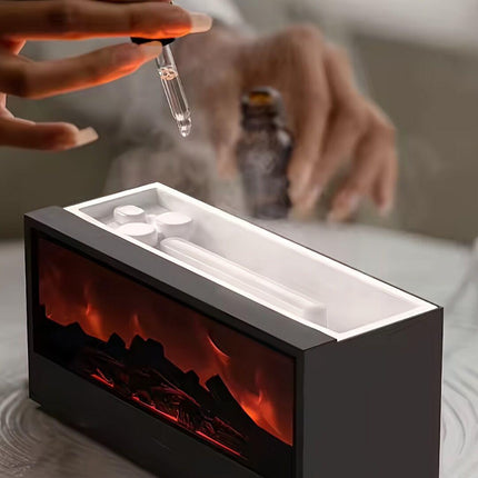 Flame Effect Aroma Diffuser — Black.
