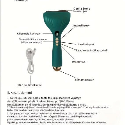 USB Electric Gua Sha Massager, Electric Massager, Heated Vibration Gua Sha Board, Suitable for Neck, Shoulder, and Back Massage Tools, Ideal for Beauty/Daily Relaxation, Home Personal Care Tool（green）.
