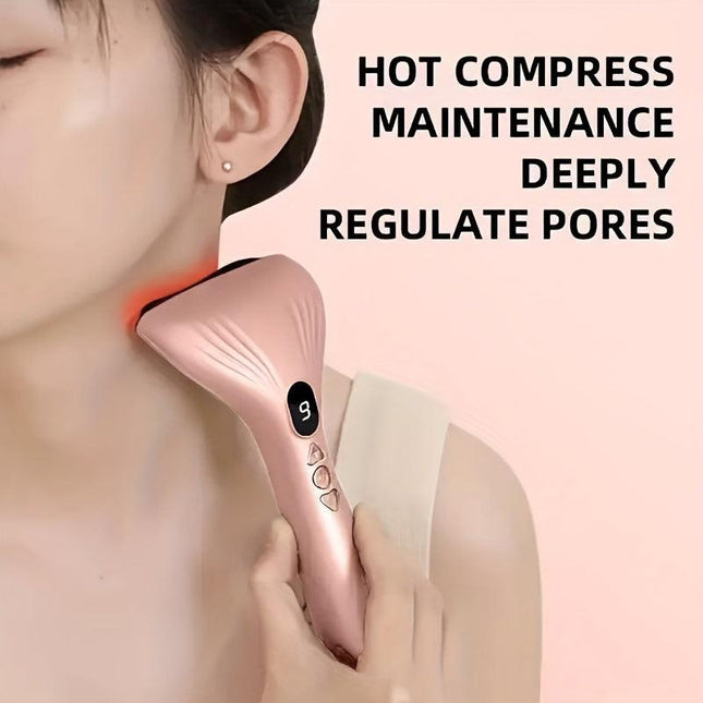 USB Electric Gua Sha Massager, Electric Massager, Heated Vibration Gua Sha Board, Suitable for Neck, Shoulder, and Back Massage Tools, Ideal for Beauty/Daily Relaxation, Home Personal Care Tool（WHITE）.